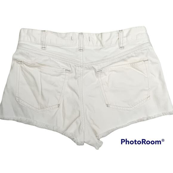 Free People White Logan Button Fly Hi-Rise Denim Shorts Size 29 - Picture 4 of 11